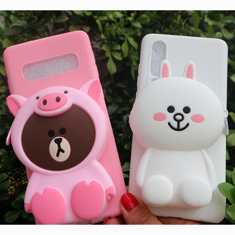 ZCASE Cute Cartoon 3D Bear Wallet Soft Silicone Phone Case For Samsung Galaxy J7 J3 A5 A6 Plus A7 S7 Back cover