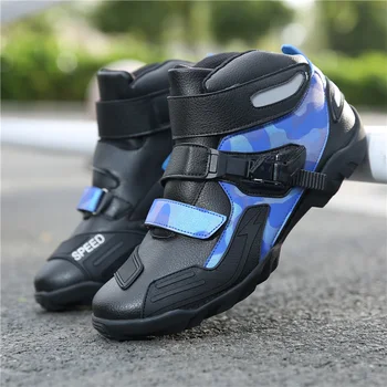 

Motorcycle Shoes Men Ankle Locomotive Motocross Racing Boots Off Road Bike Shoe Self-Locking Ultralight Athletic
