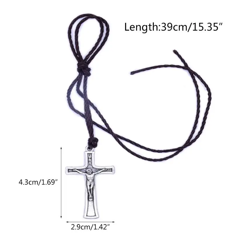 Ретро веревка Греческий крест ожерелье кулон ювелирные изделия для мужчин женщин католические религиозные
