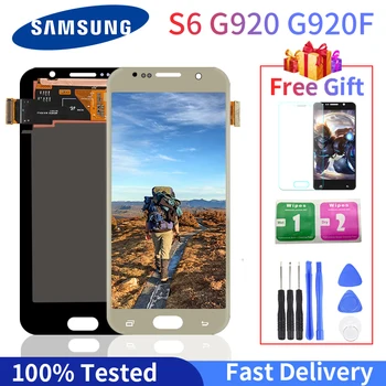 

Super Amoled LCD Display For SAMSUNG Galaxy S6 G920 SM-G920F G920F G920FD Touch Screen Digitizer Assembly With Free Gift