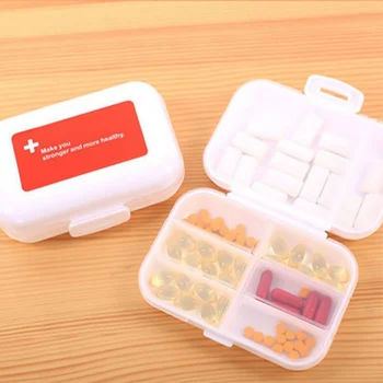 

Portabe 8 Compartments Red Moistureproof Pill Cases Pill Organizer Medicine Box Drugs Pill Container Multilayer Weekly