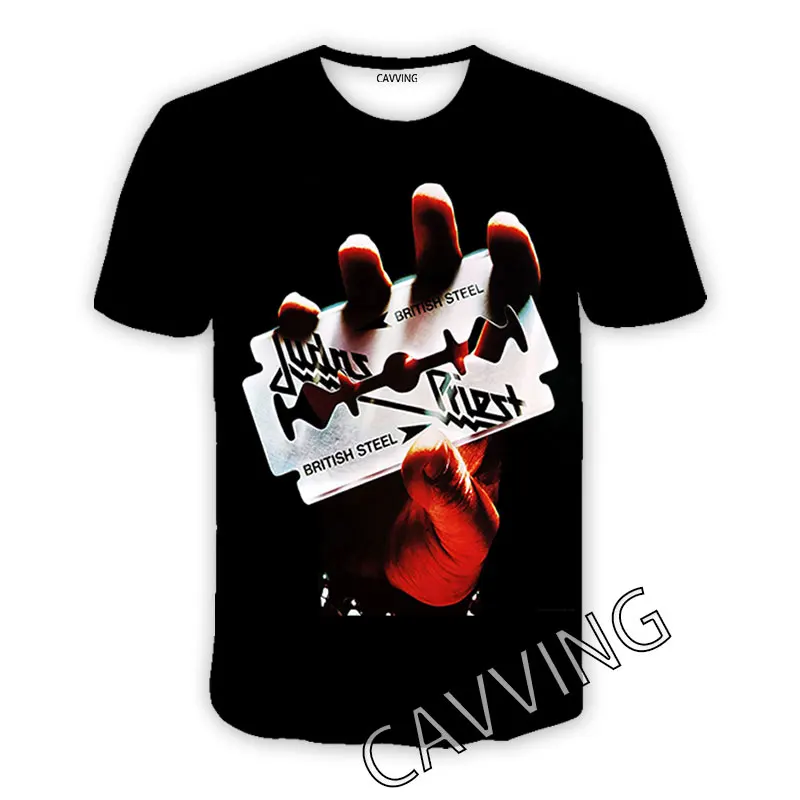 CAVVING 3D Printed Judas Priest Rock Band Casual T-shirts Hip Hop Tshirts Harajuku Styles Tops Clothing for Men/women | Мужская одежда