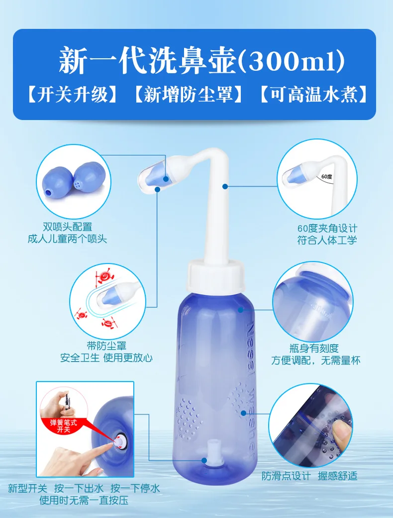 Merryclean нети горшок для мытья носа полости носа развитие Xian носовая соль 300 мл