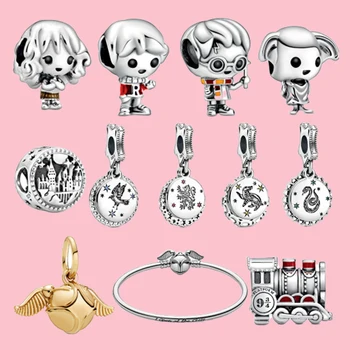 

2020 NEW 100% 925 Sterling Silver Sci-fi Collection Magic School Pendant Charm Fit DIY Bracelet Original Fashion Jewelry Gift