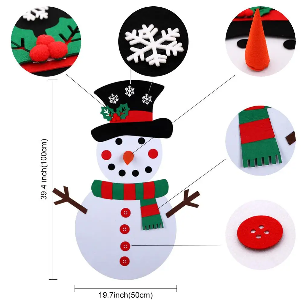 OurWarm 3D DIY войлочные Рождественские елки, рождественские украшения для дома, детские игрушки, искусственные елочные настенные подвесные украшения, год - Цвет: Snowman DIY