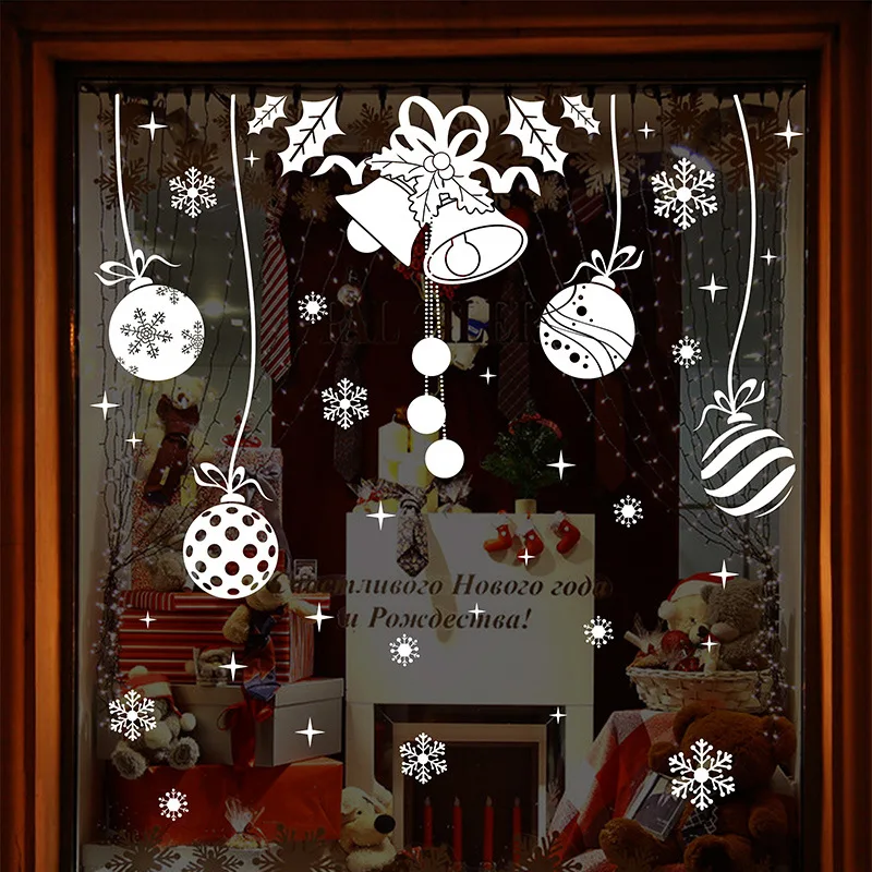 Christmas Snowflake Tinkie BAII Holiday Festive Decorative Showcase Glass Dressing up Environmentally Friendly Removable Wall St