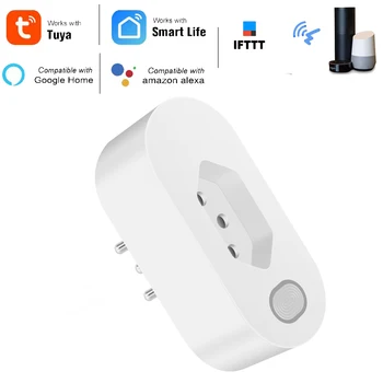 

Smart Wi-Fi Plug 16A Brazil Standard With Energy Monitor Tuya APP Control Works With Google Assistant Alexa IFTTT