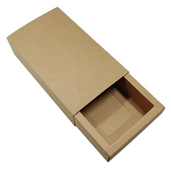 

15*8+4cm Vintage Kraft Drawer Box Handmade Soap Gift Party Jewelry Packaging Brown Paper Boxes Packing Wedding Favor Party Candy