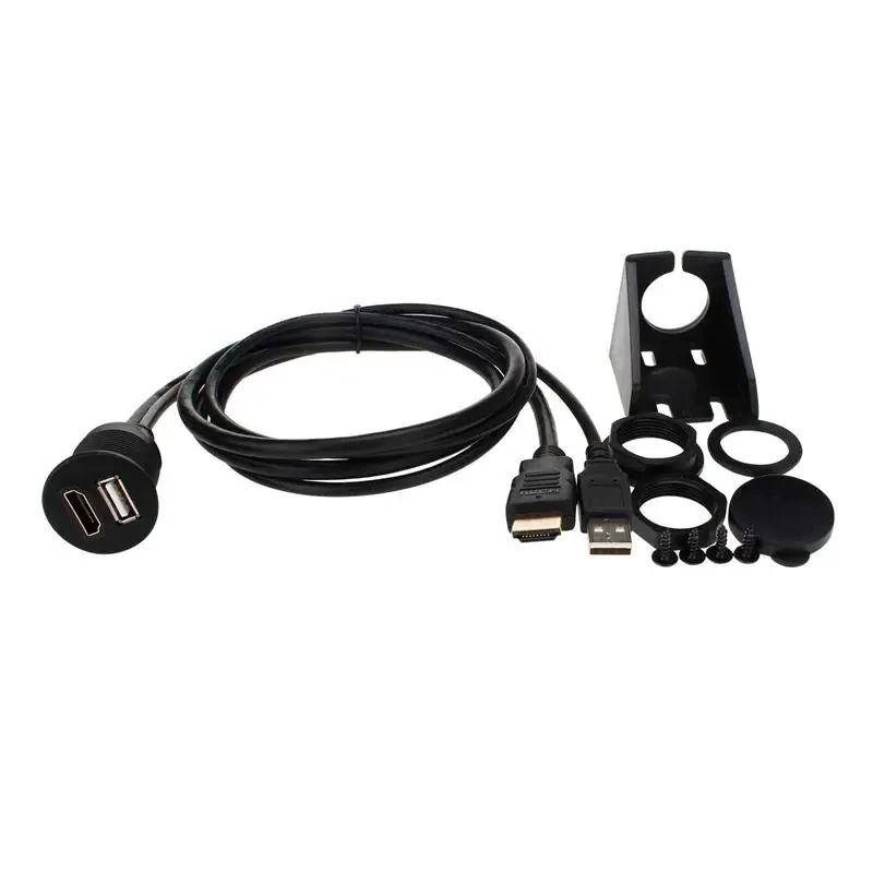 HDMI к HDMI+ AUX расширение приборной панели водонепроницаемый автомобильный кабель для скрытого монтажа для автомобиля лодки и мотоцикла