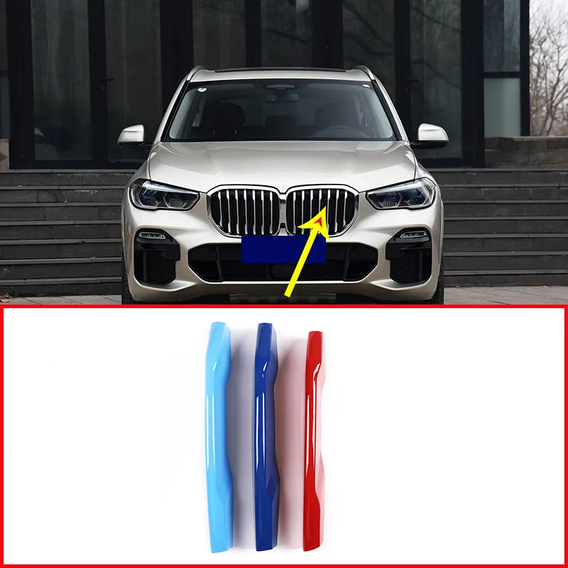 3 шт. передняя Накладка на решетку автомобиля для BMW X5 G05 модель 2019 года без ночного