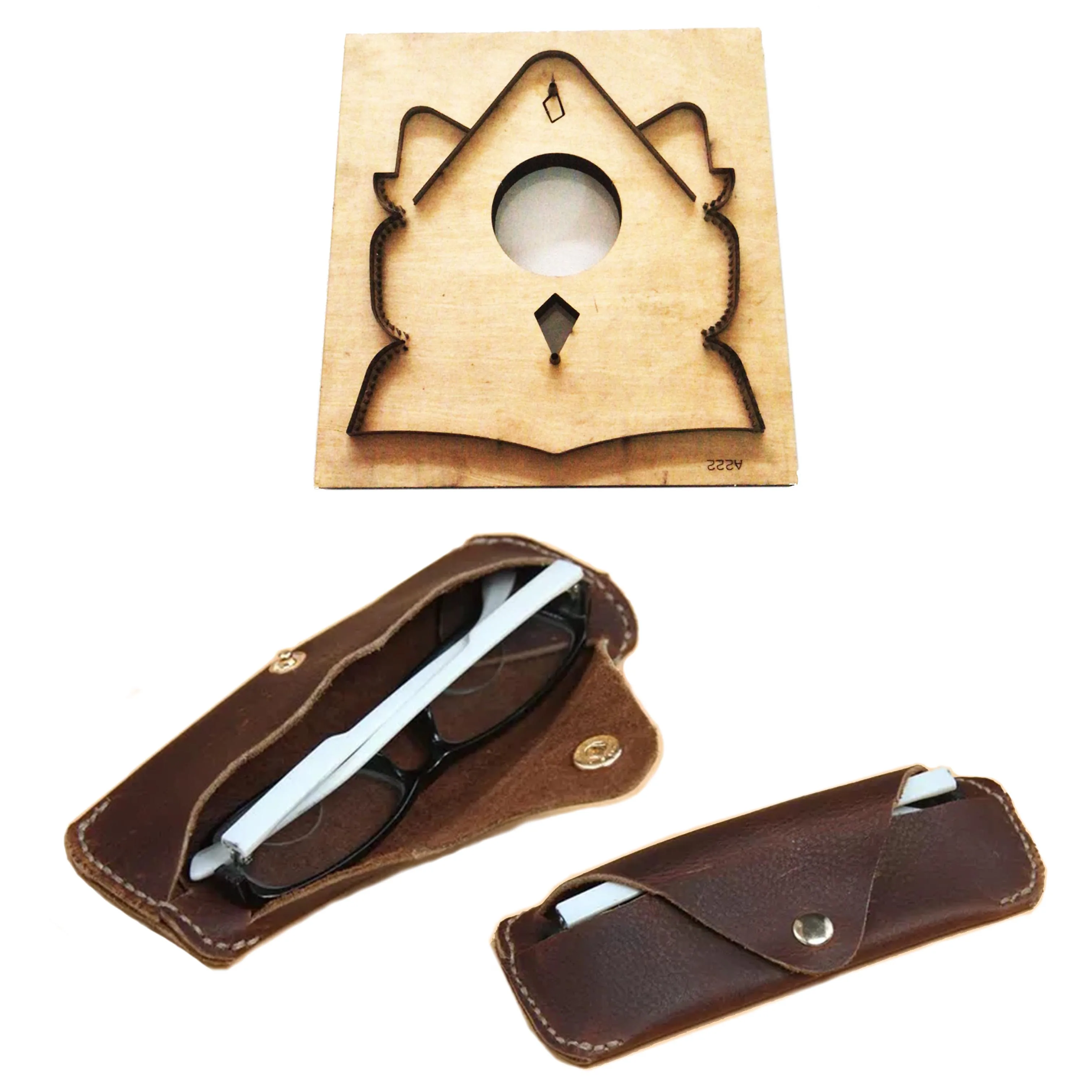 

Japan Steel Blade Rule Die Cutter for Leather Glasses Case Sunglass and Reading Glasses Case Diy Leather Template Crafts