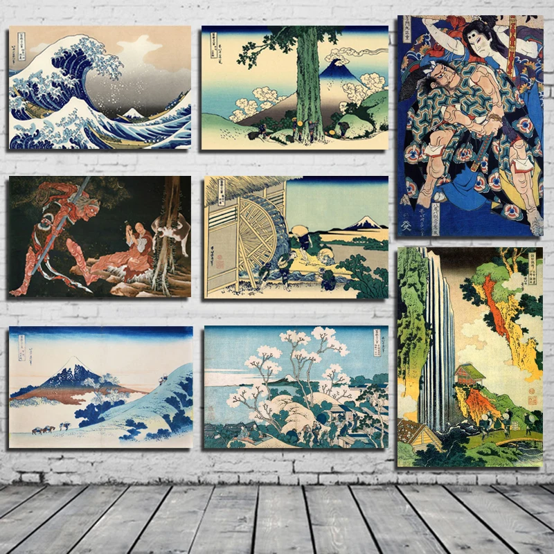 

Katsushika Hokusai Best Wallpaper Canvas Painting Posters Prints Marble Wall Art Painting Decorative Pictures Modern Home Decor