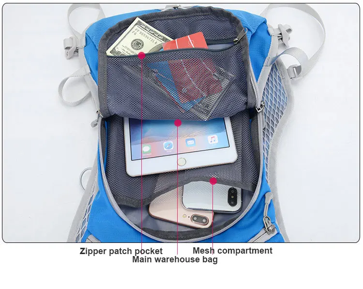Outdoor Hydration Backpack 2L Water Bag Bag with Water Bladder Cycling Hiking Camping Travel Mountaineering Bag