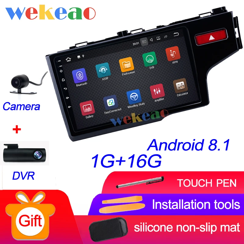 Android Car Radio Wekeao сенсорный экран " Android 9,0 Автомагнитола для Honda Fit Jazz Android авто gps навигация - Цвет: Android Car Radio