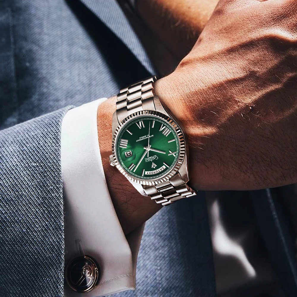 2021 Cadisen Automatic Watch Men Swimming 10Bar Waterproof Screw Crown Japan Miyota 8285 Movement Stainless Steel Case Watches