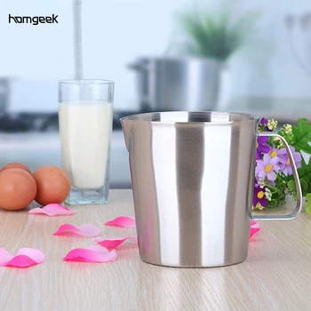 

1000ML Stainless Steel Milk Pitcher Jug Milk Foam Container Multifunctional Measuring Cup Coffee Tool Practical Kitchen Gadgets