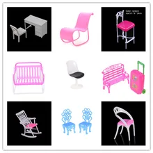 Muebles para niños accesorios de juguete casa de muñecas Silla de ordenador sofá mecedora Silla de Banco salón para sala de estar dormitorio jardín(China)