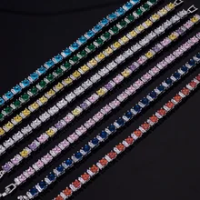 Многоцветные Свадебные теннисные браслеты для женщин, розовое золото, серебро, звенья цепи, браслет и браслет, Европейский/американский стиль, ювелирные изделия