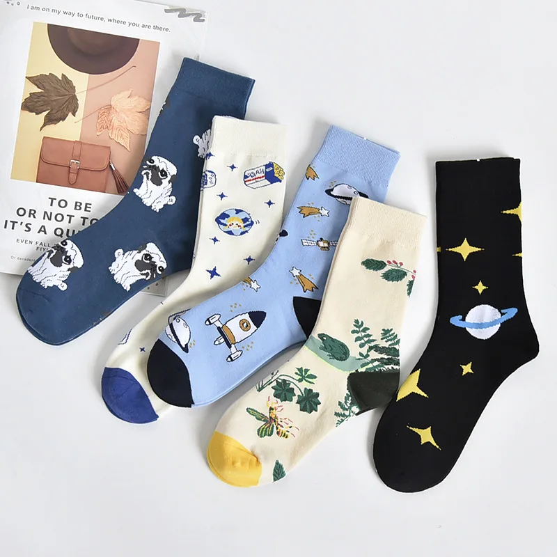 

SP&CITY Ins Style Women Harajuku Cartoon Socks Feamle Tube Heap Ankle Girls Cotton Socks Motion School Wind Trend Original Sox