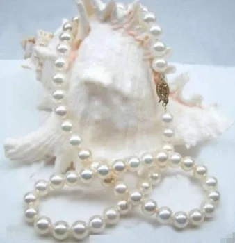 

wholesale 7-8MM AAA White Akoya Cultured Pearl Necklace 18"