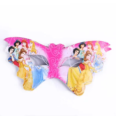 Disney Princess one years old birthday party Disposable tableware decor banner Cake stand decoration birthday party supplies mask-6pcs