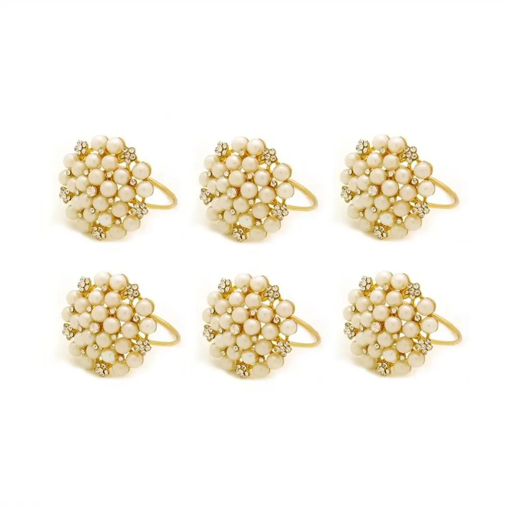6 pieces TAI Top 6 шт. кольца для салфеток золотой лист держатель для салфеток для свадьбы рождественской вечеринки отель салфетка Пряжка полотенце украшение стола - Цвет: 6 pieces