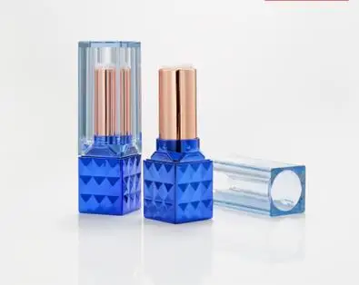 10pcs30pcs50pcs White Suqare Empty Lip Balm Tube, Plastic Blue Lipstick Package,DIY Gold Lip Rouge Bottle,Pink Lip Makakeup Tool
