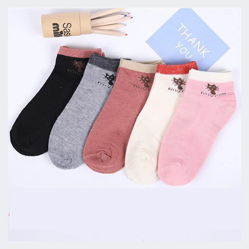 

Cute Cat Socks Ladies Shallow Mouth kitten Spring Summer Low To Help Japanese College Sailing Socks