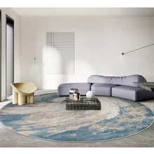 Абстрактный круглый ковер в скандинавском стиле для гостиной, дома, Толстый круглый ковер для спальни, дивана, журнального столика, коврик для пола, современные коврики