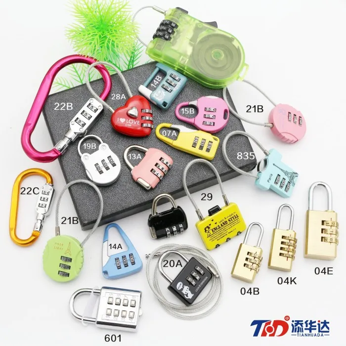 

1PCS Outdoor padlock type D backpacking buckle duffel bag lock multi color