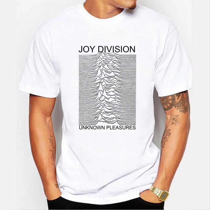 Мужские футболки в стиле хип-хоп, Joy Division, панк, с забавным принтом, модные топы с коротким рукавом, уличная одежда, неизвестное удовольствие, футболка для мужчин, S5MC72