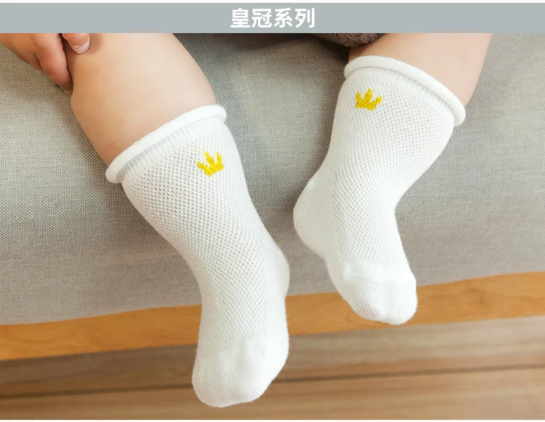 Summer Combed Cotton Mesh Thin Baby Socks 0-1-Year-Old Newborns Boneless Relent Baby Socks 0-3-Year-Old
