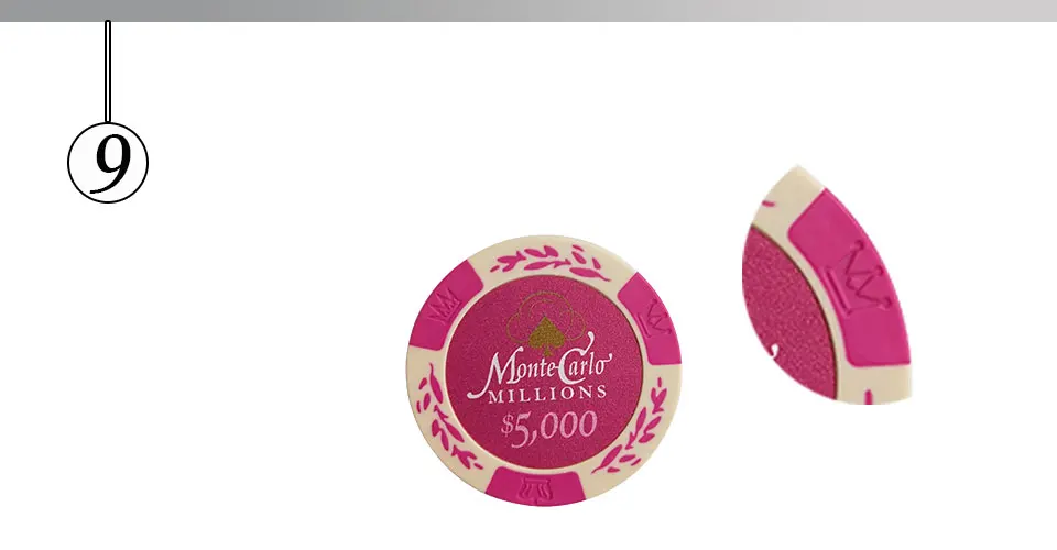 Yernea 25PCSSet Clay Poker Chips Set Embedded iron Coins Baccarat Texas Hold'em Poker Playing Chips 11 Colors Face Value (9)