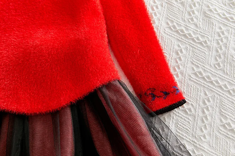 Китайский Hanfu платье-свитер для девочек в этническом стиле с вышивкой; Одежда для маленьких принцесс, детская одежда на осень и весну Детские платья для девочек