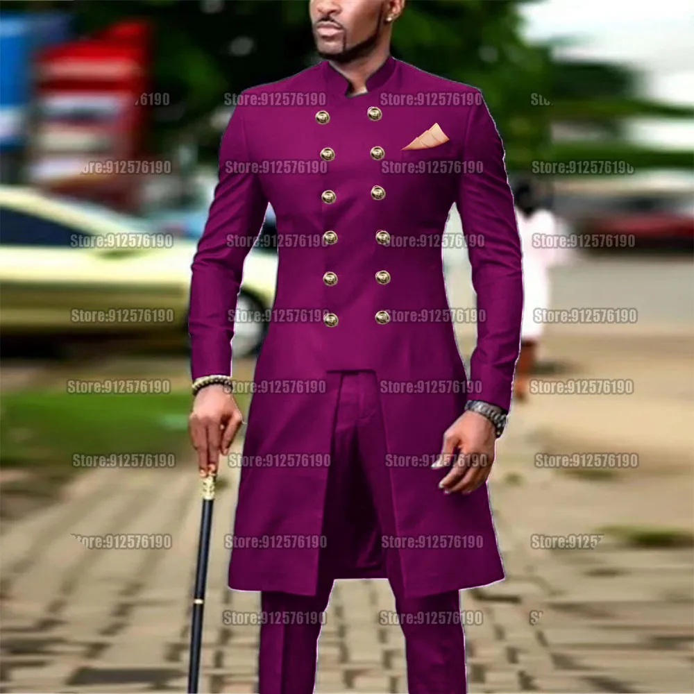 

Rose Gold Men Suits Dubai African Groomsman Wedding Tuxedo Custom Made 2 Pieces Set Double Breasted Jacket With Pants Blazer