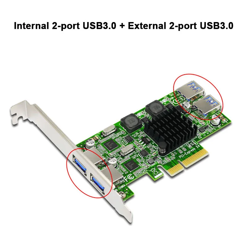 USB 3,0 PCI-E карта 4 порта USB3.0 5 Гбит/с двухканальный PCI-E к USB 3,0 карта расширения адаптер для настольного компьютера Compontens