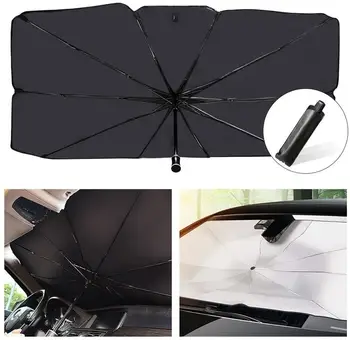 

Portable Car Sun Shade Protector Parasol Auto Front Window Sunshade Covers Car Sun Protector Interior Protection Accessories