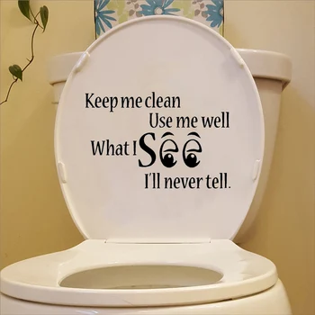 

Waterproof Bathroom Saying Wall Sticker Mural "Keep me clean..." Vinyl Wall Decals For Glasses&Mirrors&Toilet Decoration W38
