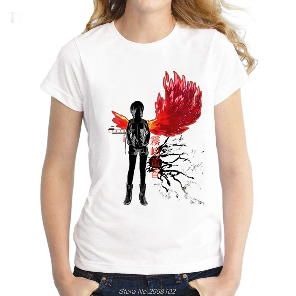 Модная одежда с надписью Tokyo Ghoul печатной женская футболка японского аниме Манга