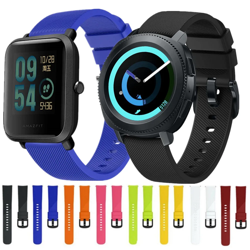 Ремешок силиконовый для наручных часов huawei watch gt2 42 мм 20 Garmin CAME vivoactive3 hr Forerunner 645 Gear