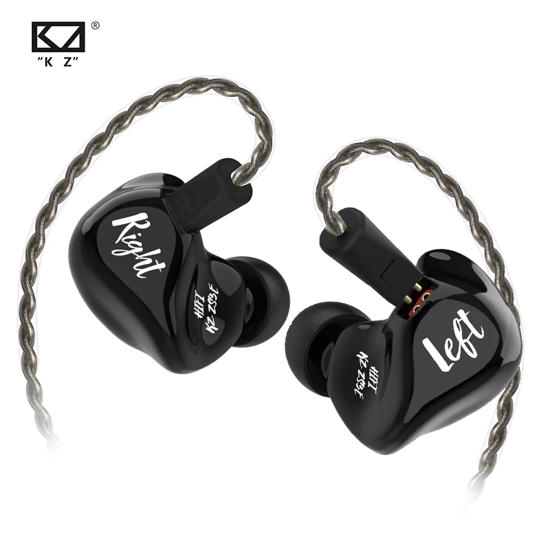 KZ ZS3E Black Earphones Dynamic HIFI Stereo Headset In Ear Monitor Sport Headphone Noise Cancelling Gaming Music ZS3 ZST