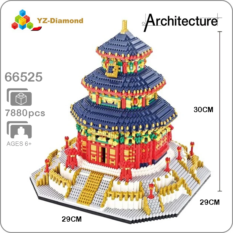 

YZ World Famous Architecture China The Temple of Heaven 3D Mini DIY Diamond Building Small Blocks Bricks Toy for Children no Box