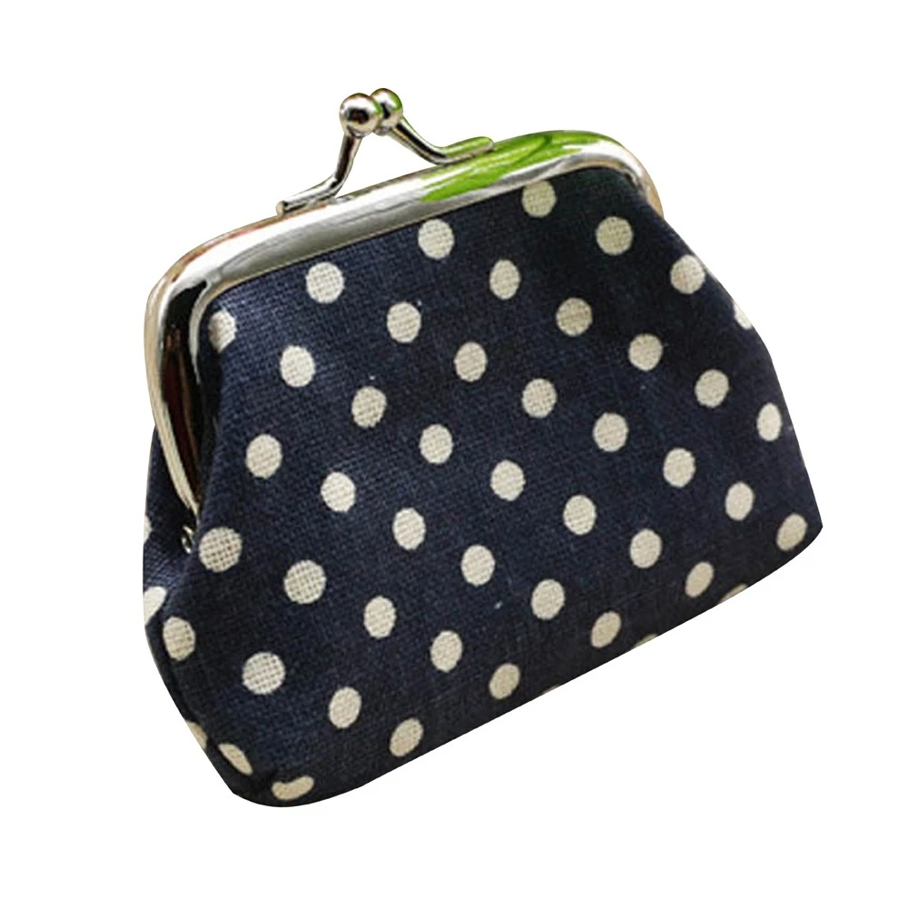 

New Women Coin Purse Linen Dot Hasp Small Wallet Pouch Key Card Holder Clutch Handbag Dropshipping Wholesale Cheap Price 814