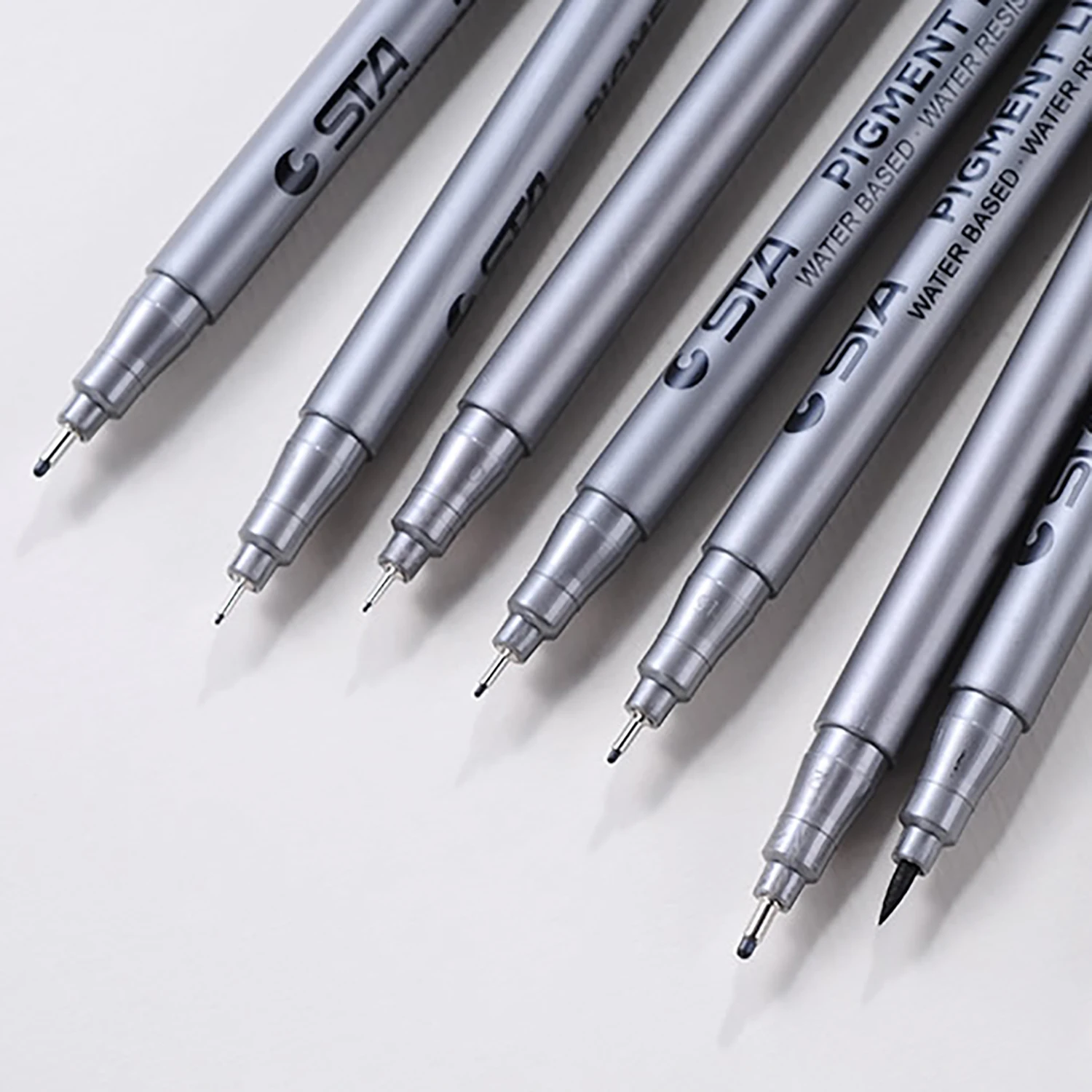 1pcs Water Based Brush Markers Different Size Pigment Liner