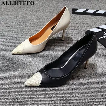

ALLBITEFO high quality sexy high heels office ladies shoes mixed colors women high heel shoes thin heels party women shoes