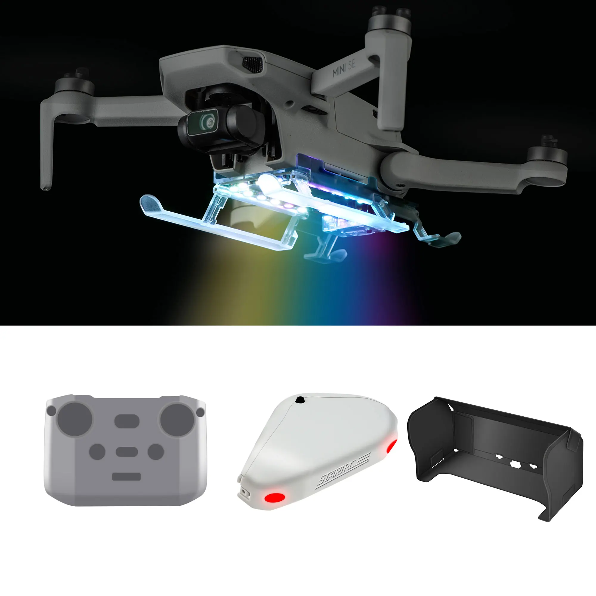 

4 цвета светодиодная вспышка для DJI Mini 2 посадочное шасси складной удлиненный ножной солнцезащитный козырек головсветильник льник для DJI Mini 2 Аксессуары для дрона