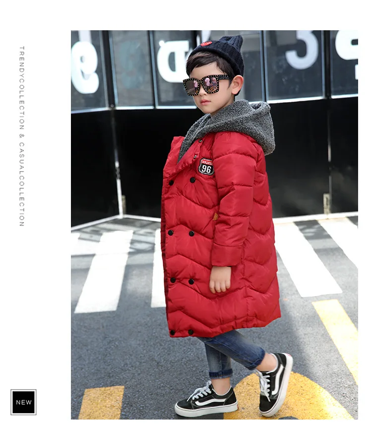 Winter New Style Childrenswear BOY'S Korean-style Long Sleeve Thick 96 Cotton-padded Clothes Big Boy Cotton-padded Jacket C