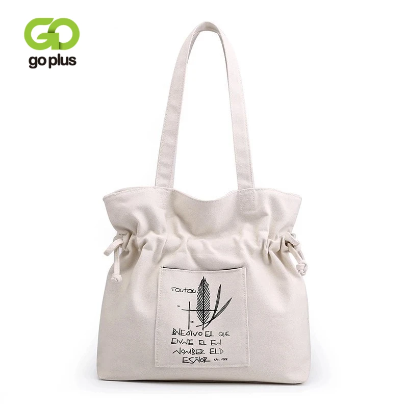 

GOPLUS 2020 Canvas Tote Bag Women Shopper Handbag Shoulder Bag Fashionable For Female Reusable