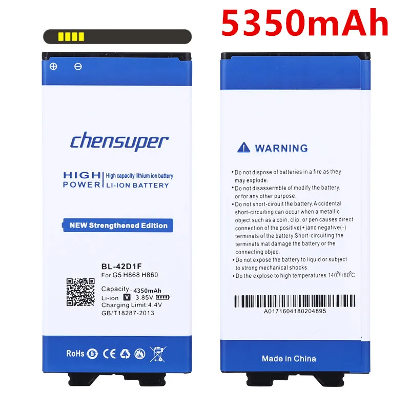 Аккумулятор для LG G5 H868 H860N H860 F700K H850 H830 H820 VS987 5350 мАч|mobile phone battery|phone batterybattery for lg |