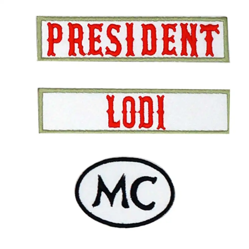 Президент mc lodi название нашивка в виде этикетки утюгом на подложке стиле панк